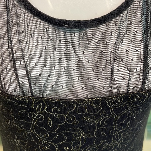 Free People Black Dress with Gold Floral Design - Picture 4 of 14